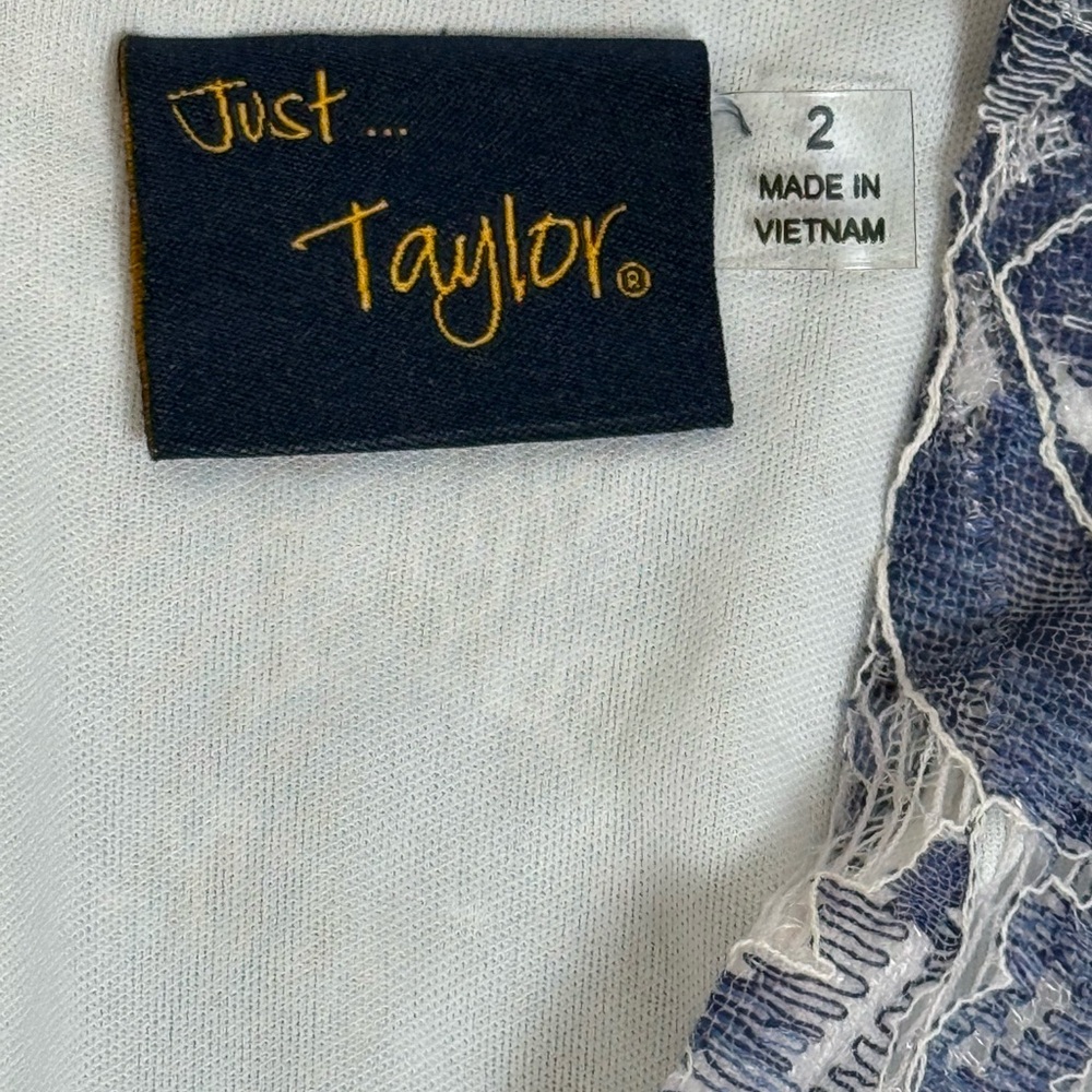 Just Taylor Blue Lace Fit & Flare Dress Size 2 Wedding Guest - Picture 2 of 6